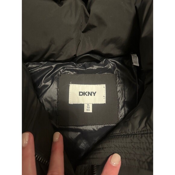 Women’s DKNY Heavy Puffer Parka Long Coat Jacket Black XL EUC! - Picture 7 of 15